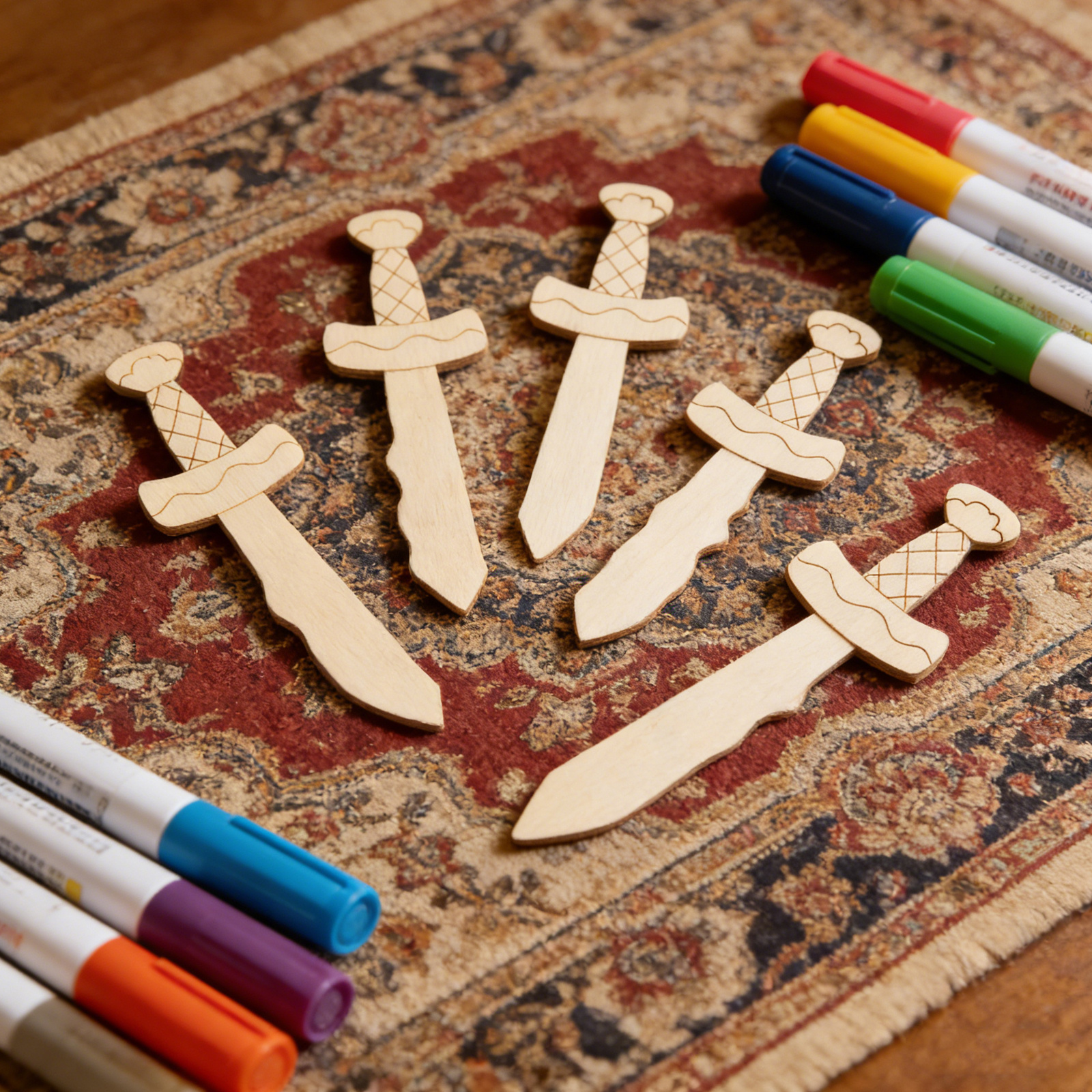 Woodworking Hobbies - 20Pcs Unfinished Wooden Swords for Natural