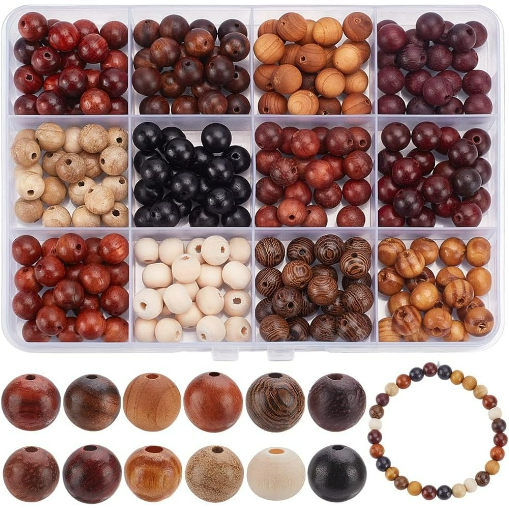 Woodworking Hobbies - 240Pcs 12 Colors Wood Round Beads