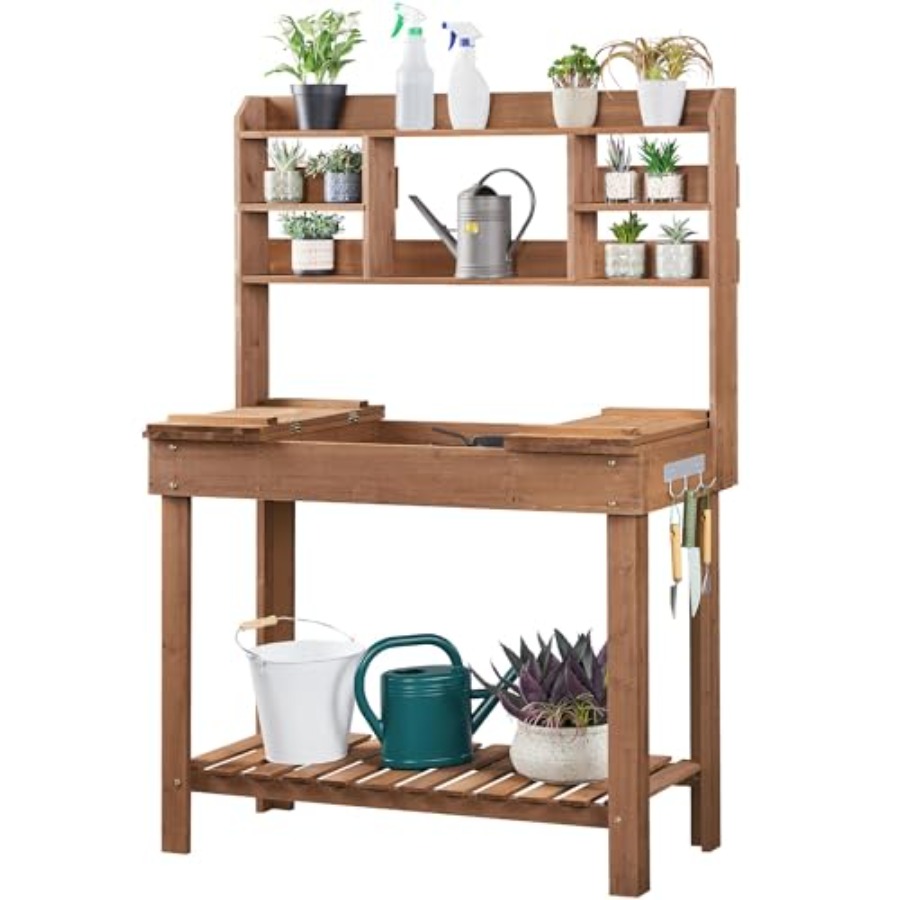 Workbench Woodworking - Potting Bench Table for Horticulture Germination: