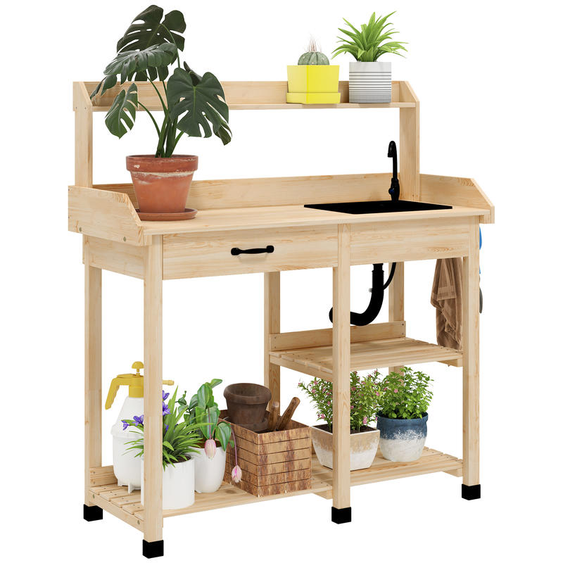 Workbench Woodworking - Potting Bench Table, Outdoor Garden Table