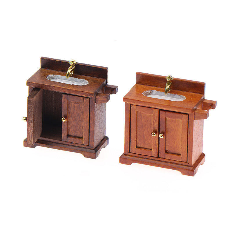 Woodworking Hobbies - 1/12 Dollhouse Simulation Washing Basin Cabinet