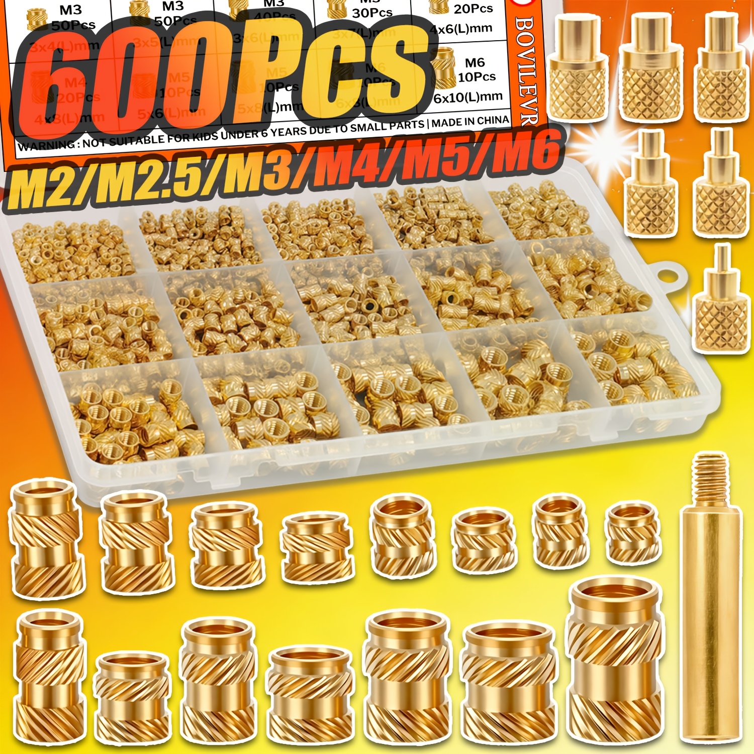 600Pcs M2-M6 Brass Threaded In - Woodworking Tool Stores recensione e prezzo