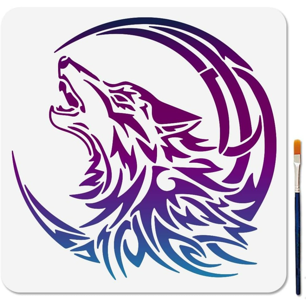 Wolf Moon Stencil 11.8x11.8inc - Woodworking Room recensione e prezzo