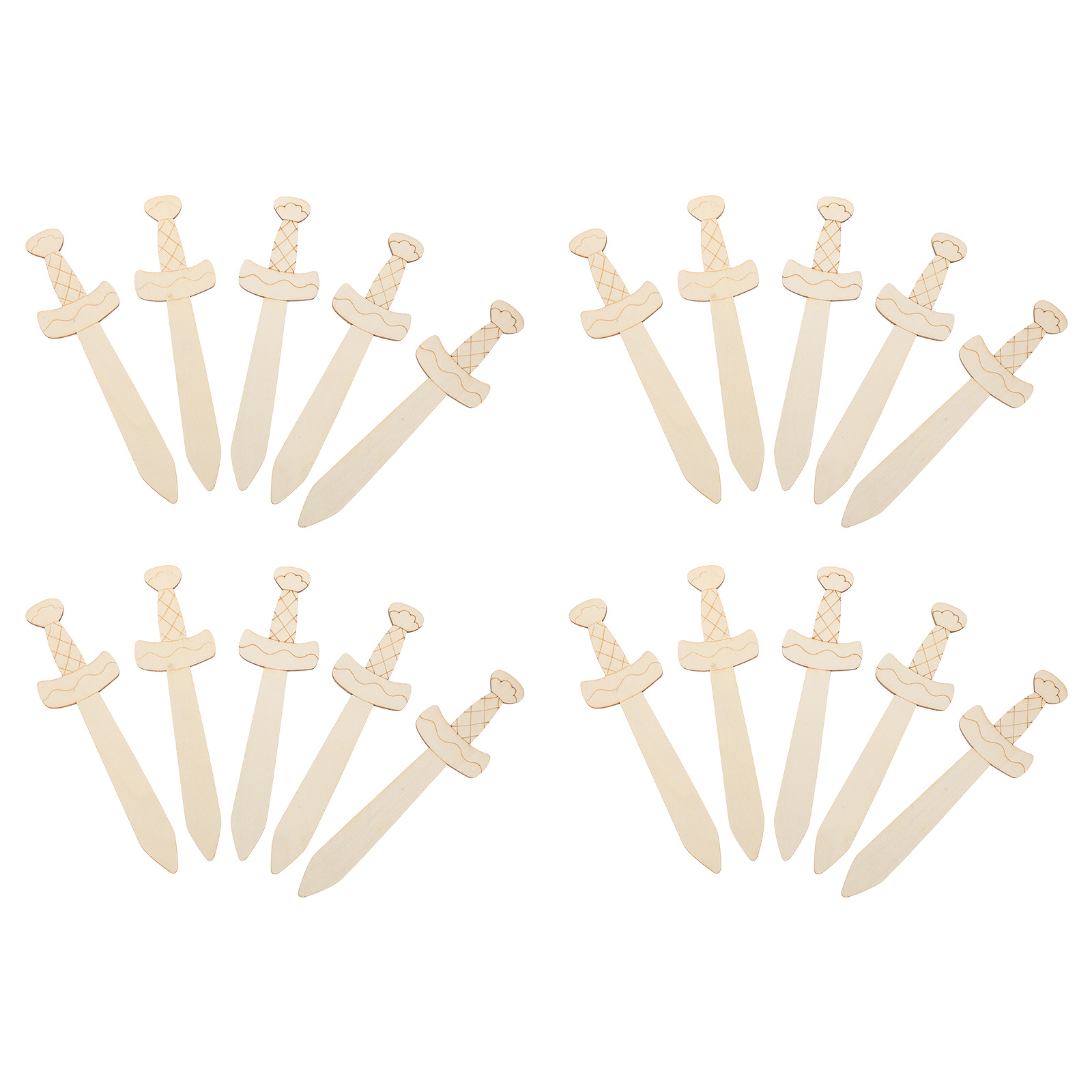 20Pcs Unfinished Wooden Swords - Woodworking Hobbies recensione e prezzo