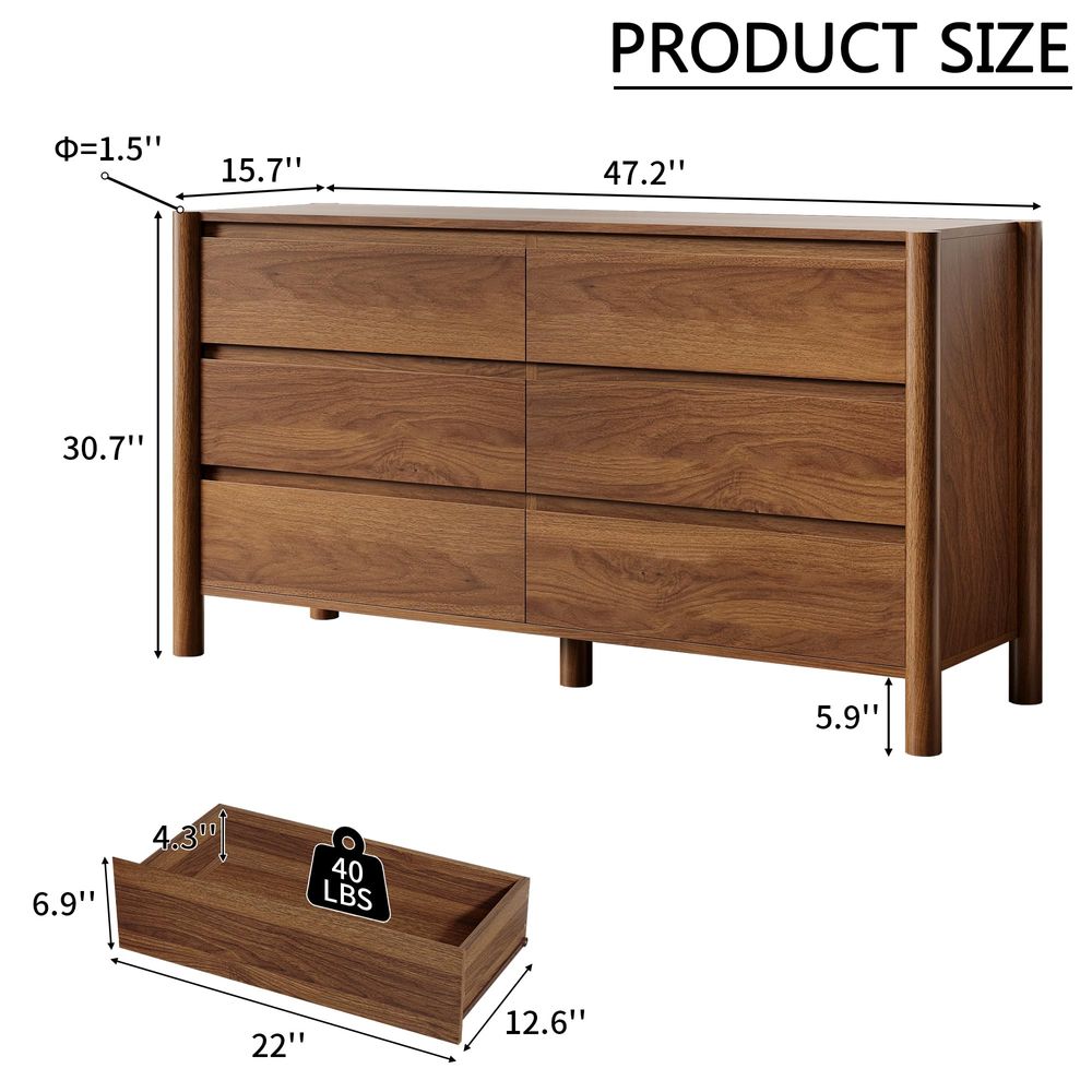 Wide 6Drawer Dresser, Farmhous - Woodworking Tv recensione e prezzo
