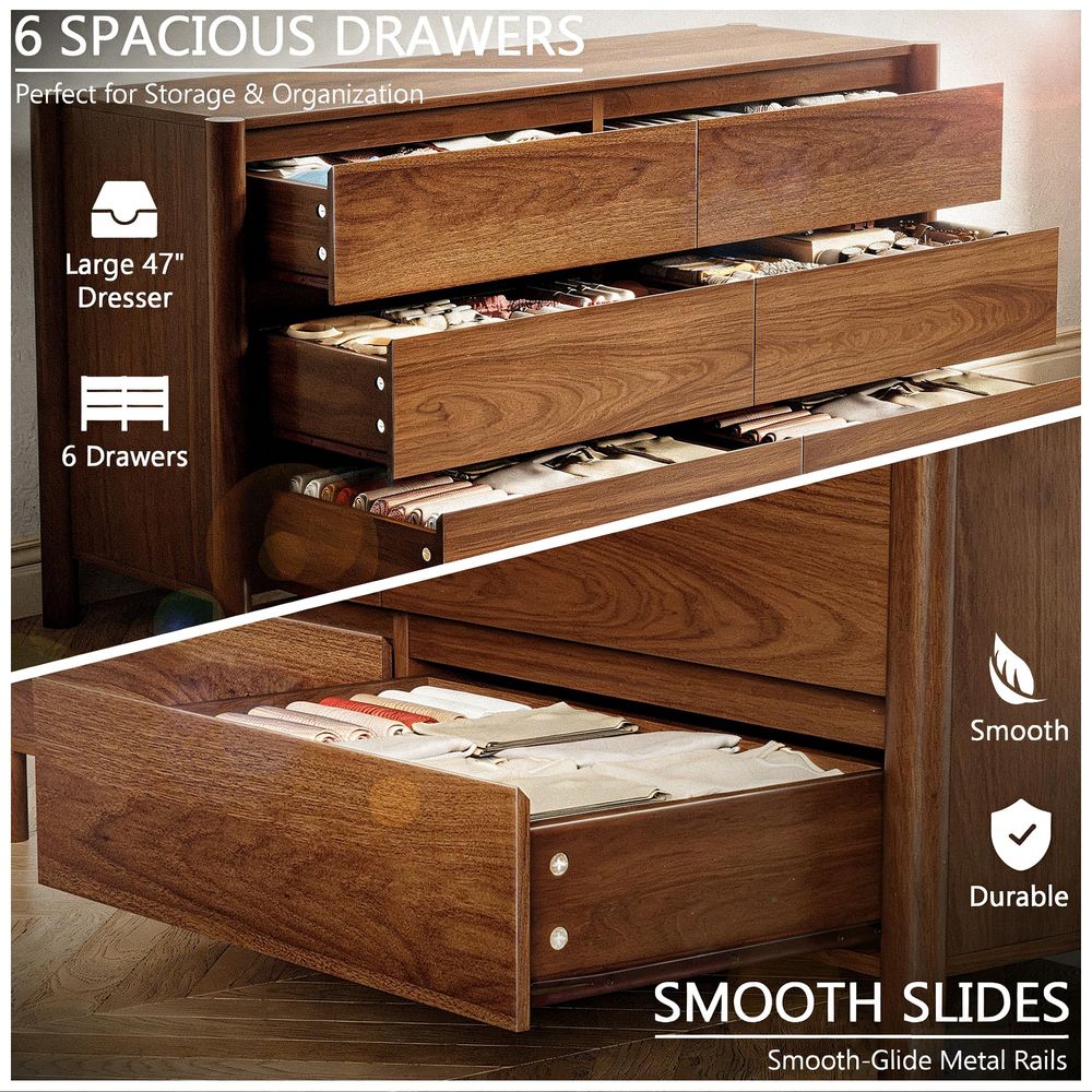 Wide 6Drawer Dresser, Farmhous - Woodworking Tv recensione e prezzo
