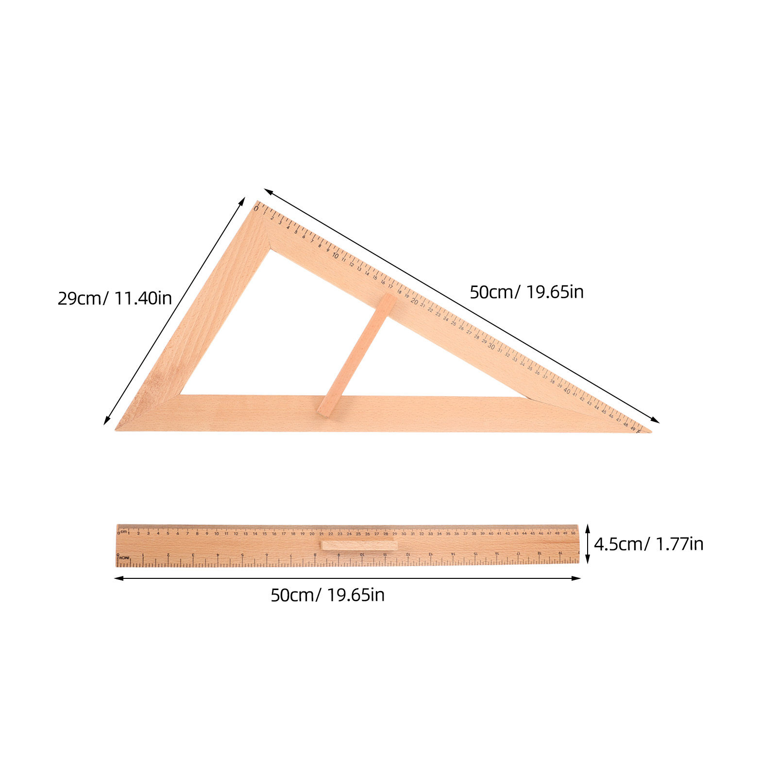2Pcs Wooden Triangle Ruler Tea - Woodworking School recensione e prezzo