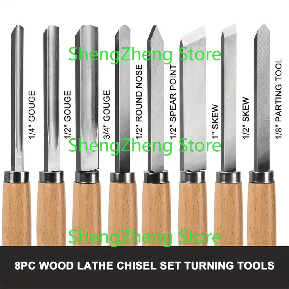 8Pcs Professional Wood Turning - Skew Chisel Wood recensione e prezzo