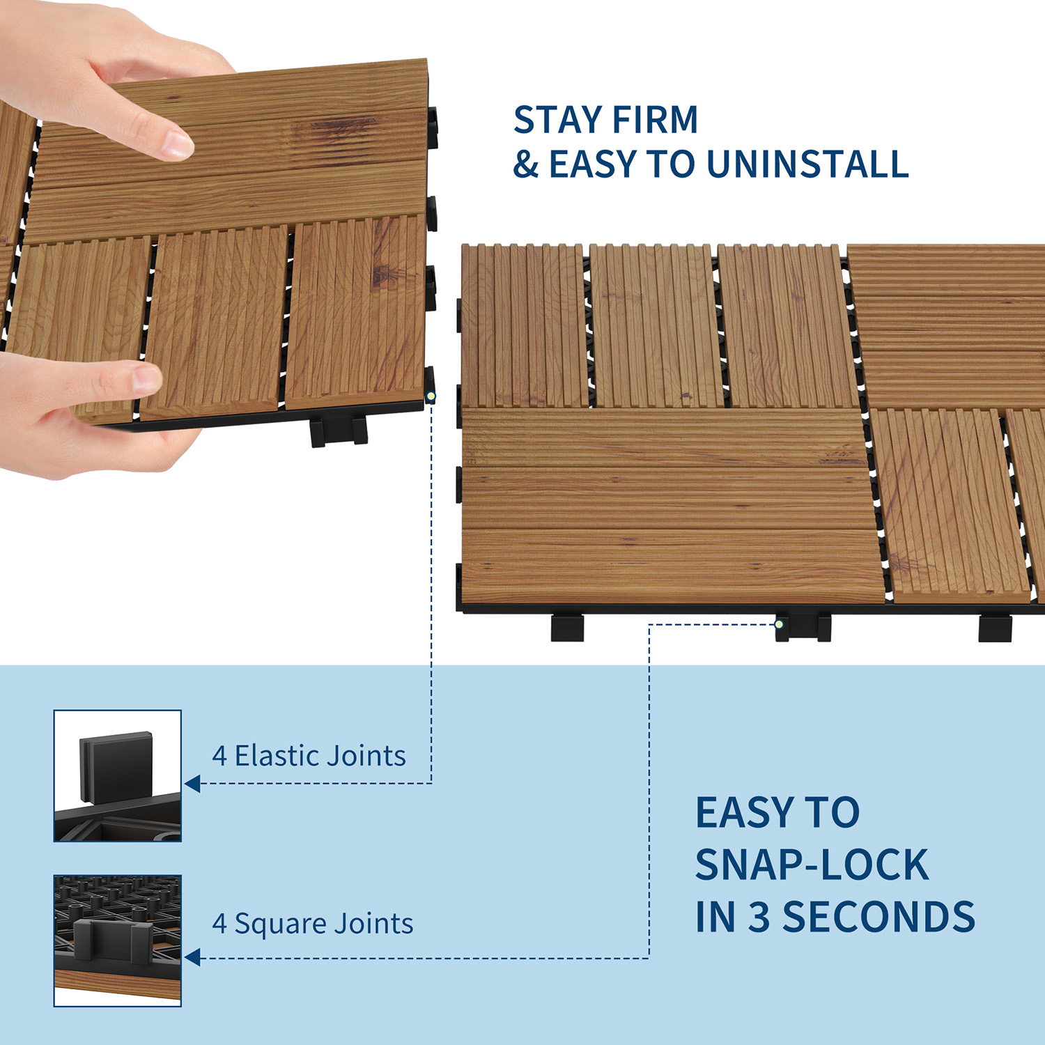 Acacia Wood Connected Deck Til - Woodworking Zone recensione e prezzo