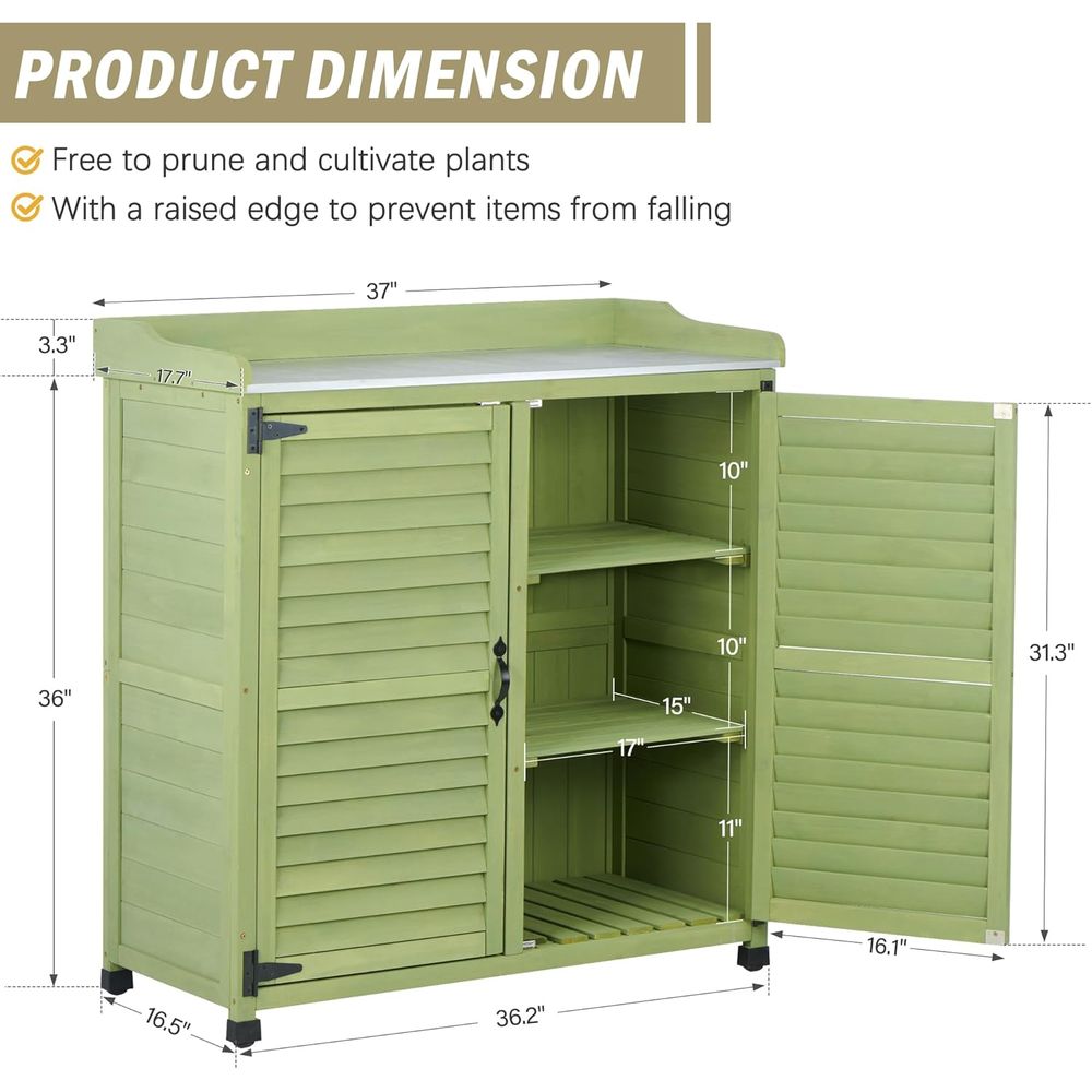 Outdoor Potting Bench with Met - Workbench Woodworking recensione e prezzo