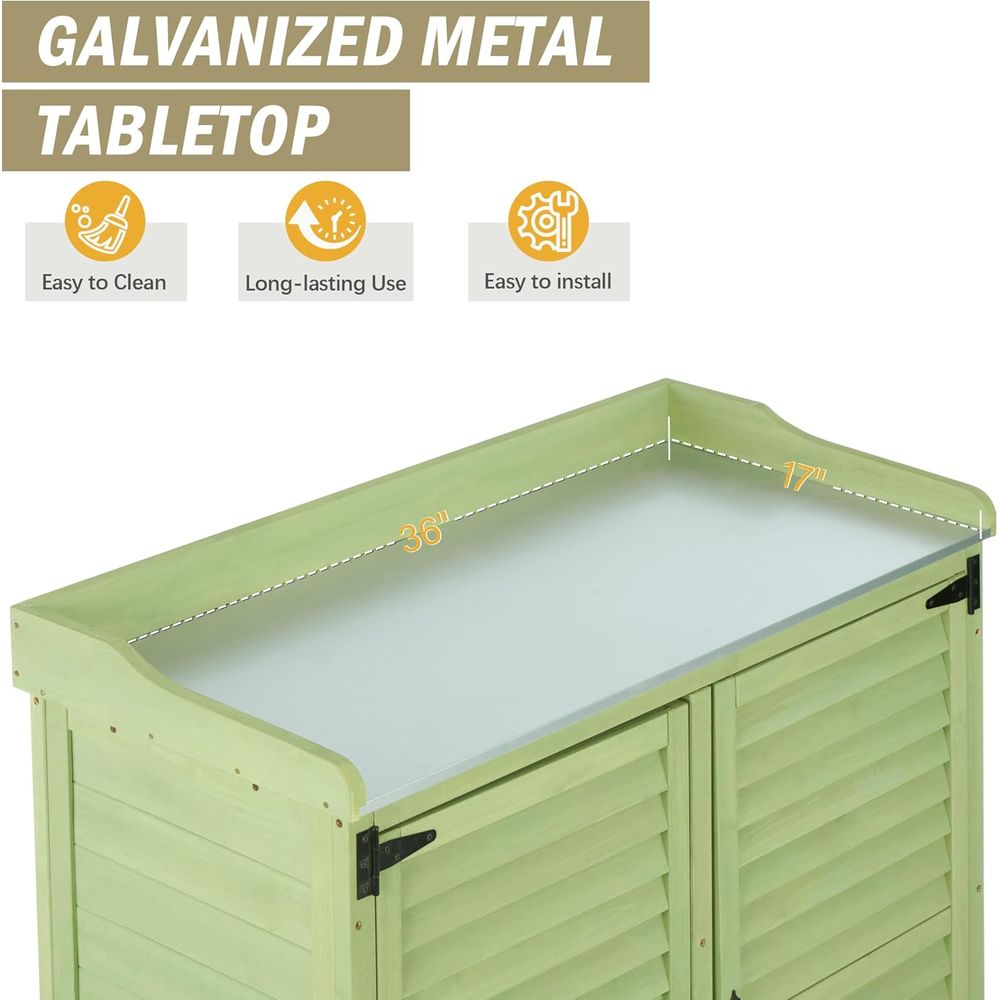 Outdoor Potting Bench with Met - Workbench Woodworking recensione e prezzo