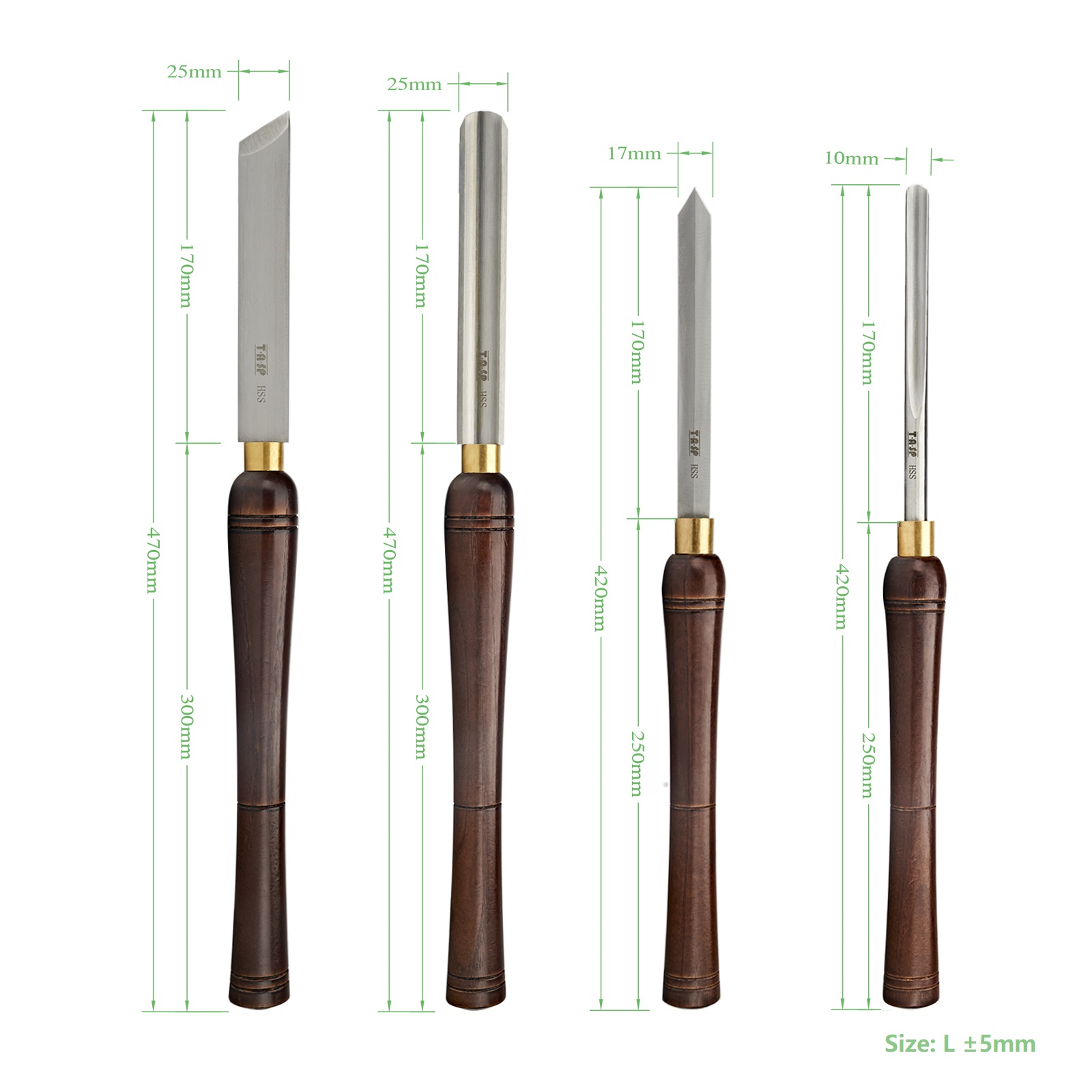 TASP 4pcs HSS Woodturning Chis - Skew Chisel Wood recensione e prezzo