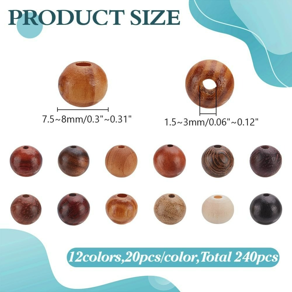 240Pcs 12 Colors Wood Round Be - Woodworking Hobbies recensione e prezzo