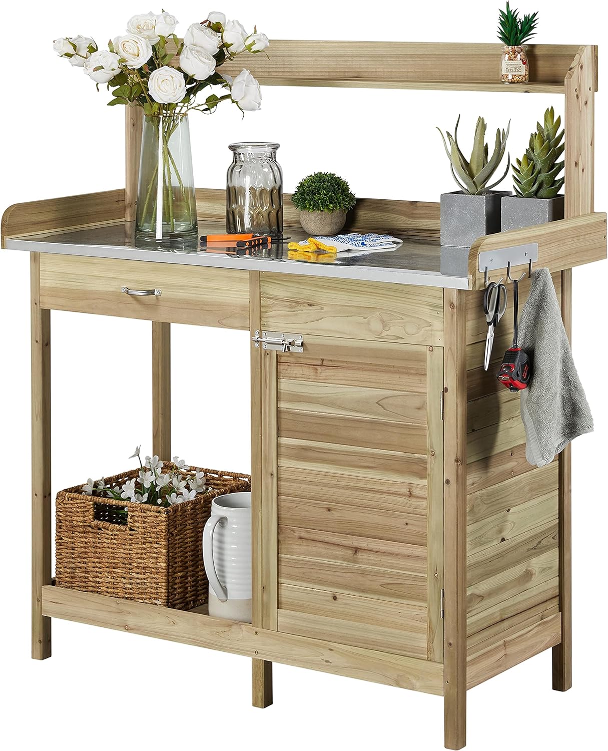 Outdoor Potting Bench Table, G - Workbench Woodworking recensione e prezzo