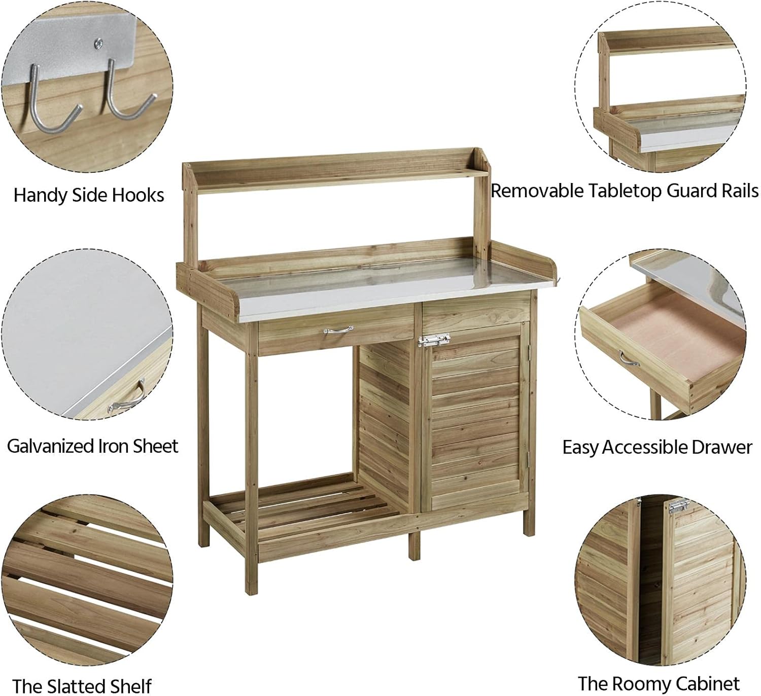 Outdoor Potting Bench Table, G - Workbench Woodworking recensione e prezzo