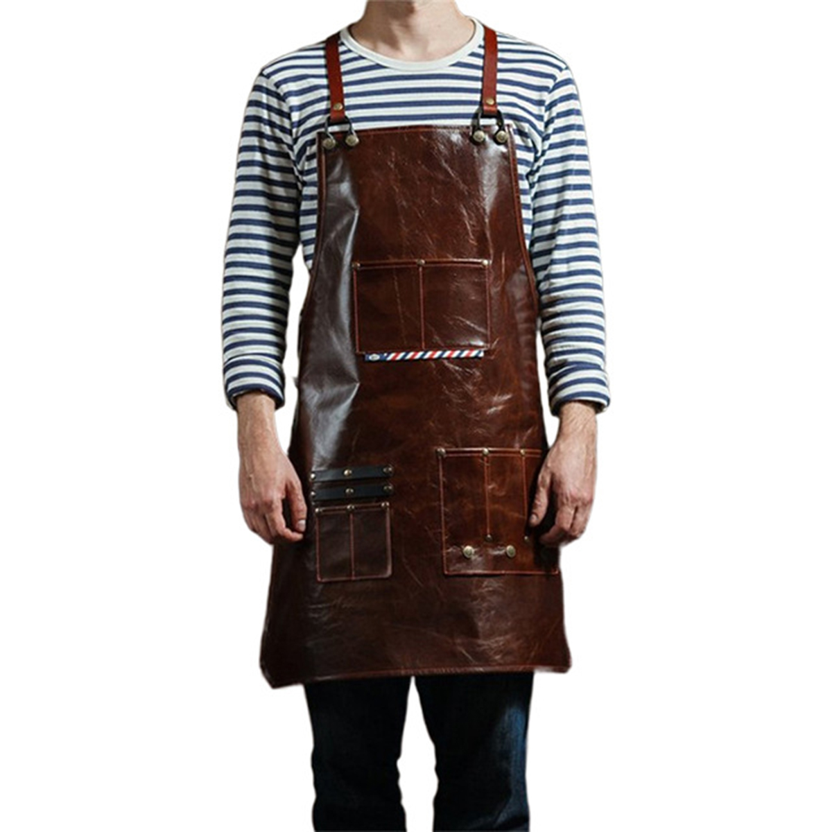 Men's Leather Work Apron with  - Woodworking Apron recensione e prezzo