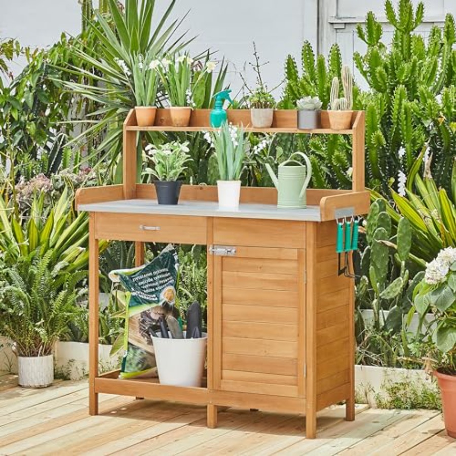 Outdoor potting bench table wo - Workbench Woodworking recensione e prezzo