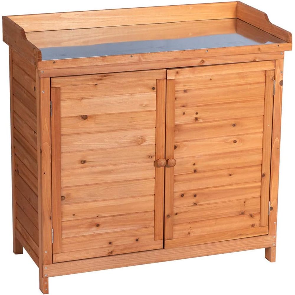 Outdoor Patio Wood Storage Cab - Workbench Woodworking recensione e prezzo