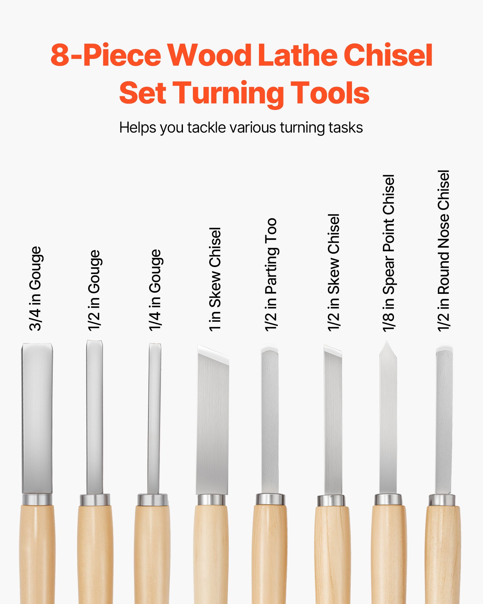 Wood Lathe Turning Tool Set, 8 - Skew Chisel Wood recensione e prezzo