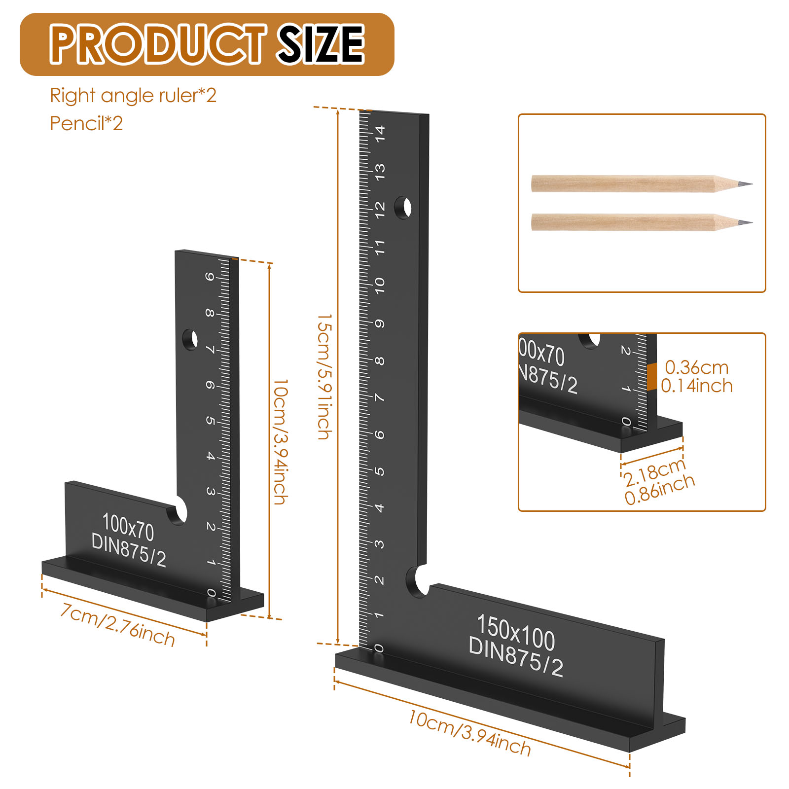 2Pcs Engineer Square Ruler Por - Woodworking For Engineers recensione e prezzo