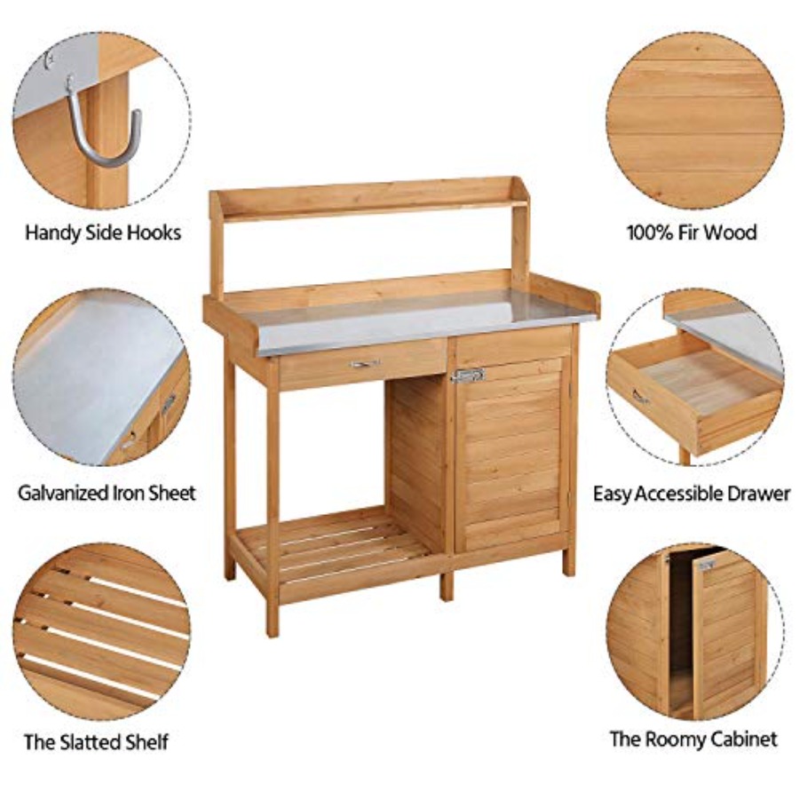 Outdoor potting bench table wo - Workbench Woodworking recensione e prezzo