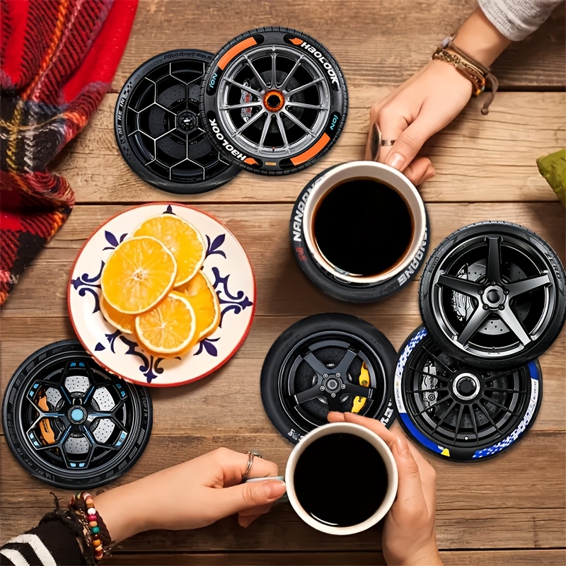 8 Pcs 2D Wooden Coasters Tire  - Woodworking Room recensione e prezzo