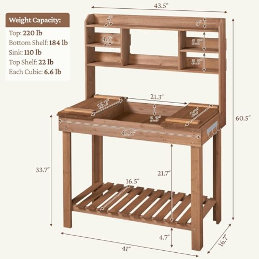 Potting Bench Table for Hortic - Workbench Woodworking recensione e prezzo