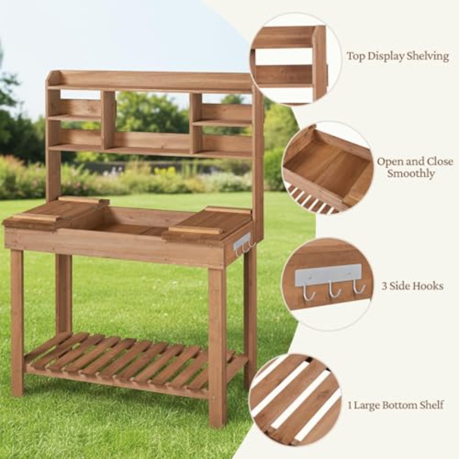 Potting Bench Table for Hortic - Workbench Woodworking recensione e prezzo