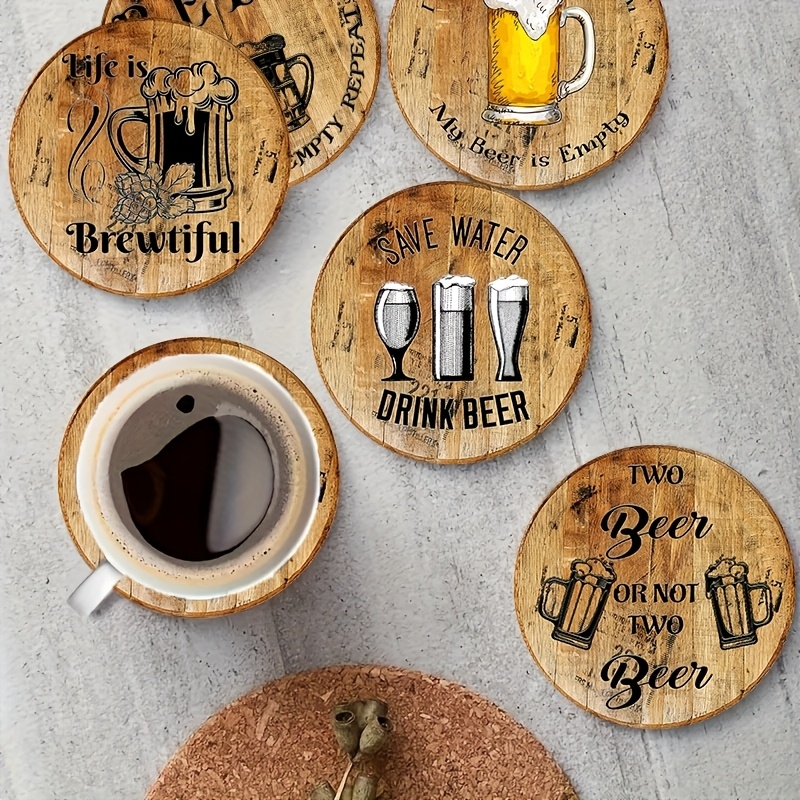 2D Flat, 6pcs Retro Beer Theme - Woodworking Room recensione e prezzo