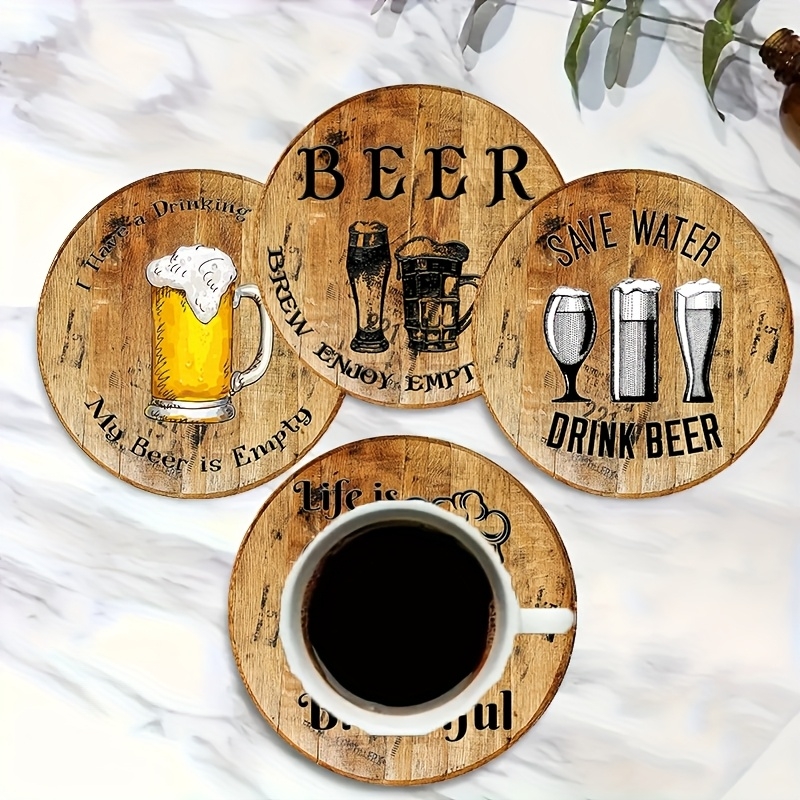 2D Flat, 6pcs Retro Beer Theme - Woodworking Room recensione e prezzo