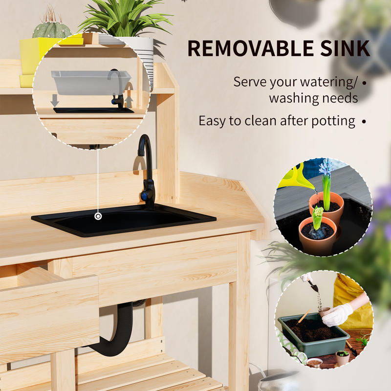 Potting Bench Table, Outdoor G - Workbench Woodworking recensione e prezzo