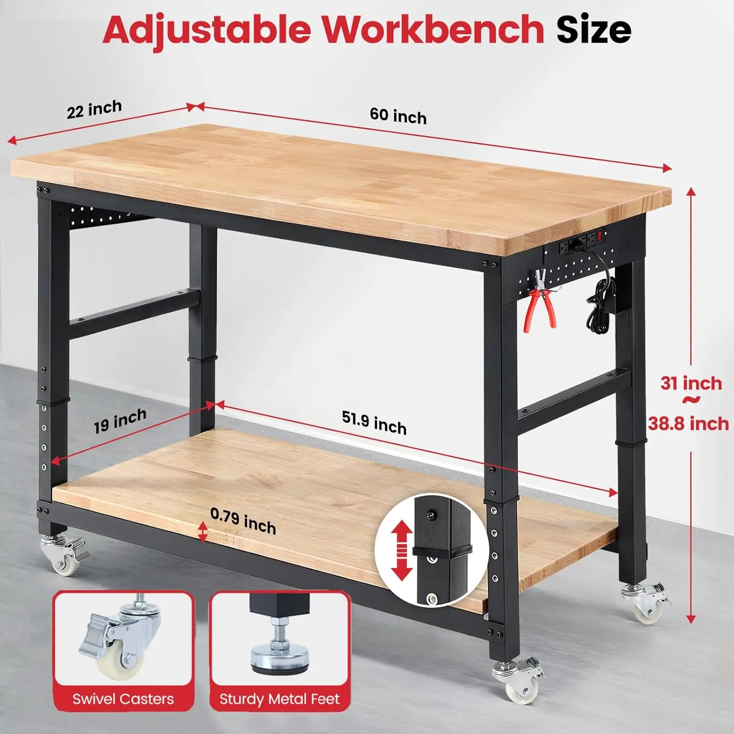 ENJOYWOOD Work Table for Garag - Workbench Woodworking recensione e prezzo