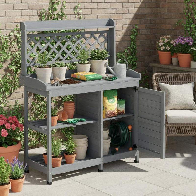 Potting Bench Table, Outdoor G - Workbench Woodworking recensione e prezzo