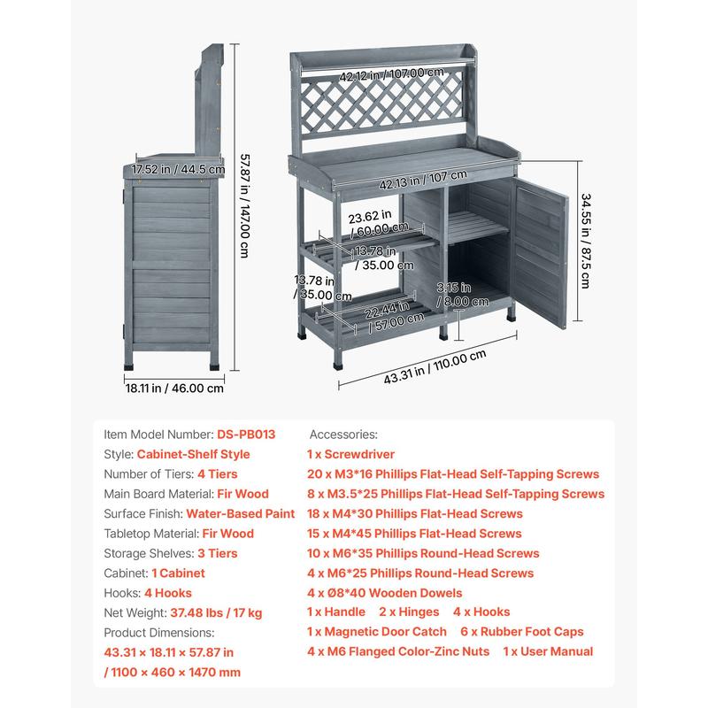 Potting Bench Table, Outdoor G - Workbench Woodworking recensione e prezzo