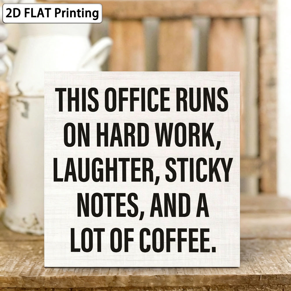 Office Coffee Quote Box Sign 5 - Woodworking Quotes Funny recensione e prezzo