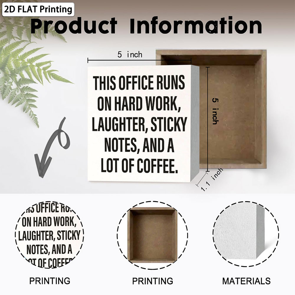 Office Coffee Quote Box Sign 5 - Woodworking Quotes Funny recensione e prezzo