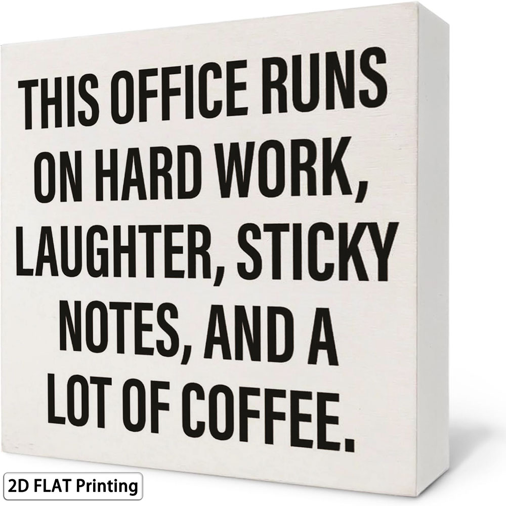 Office Coffee Quote Box Sign 5 - Woodworking Quotes Funny recensione e prezzo
