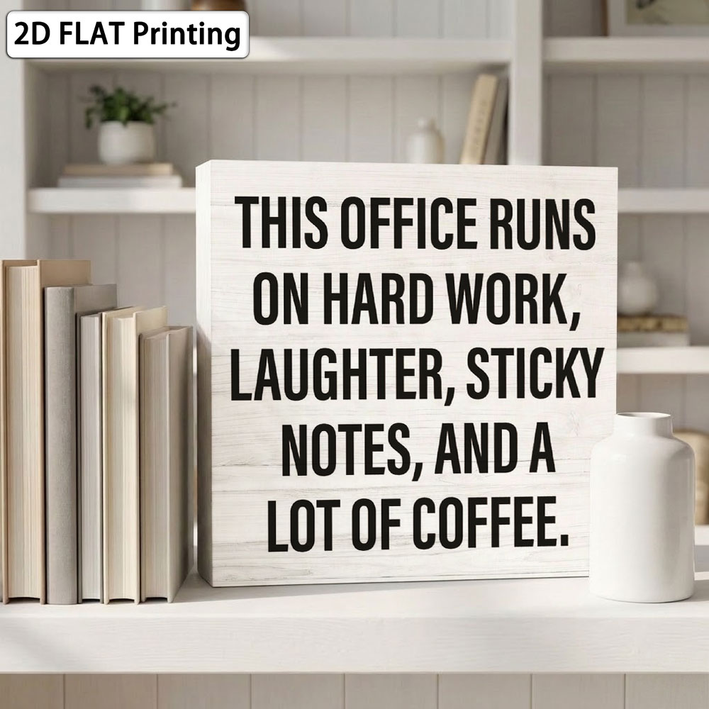 Office Coffee Quote Box Sign 5 - Woodworking Quotes Funny recensione e prezzo