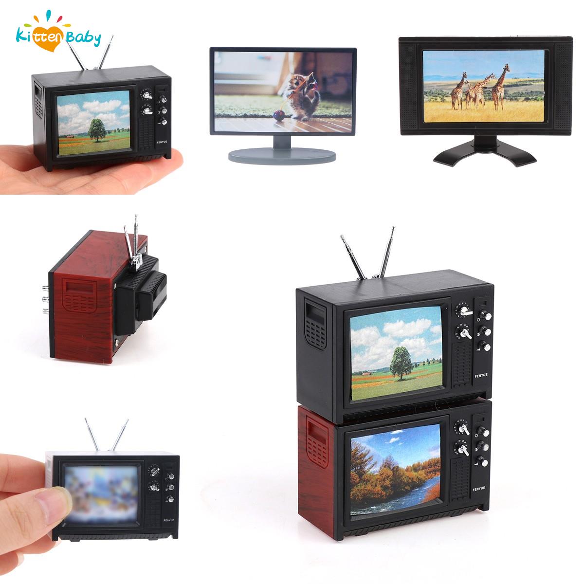 1pc 1/12 Dollhouse Mini Televi - Woodworking Tv recensione e prezzo