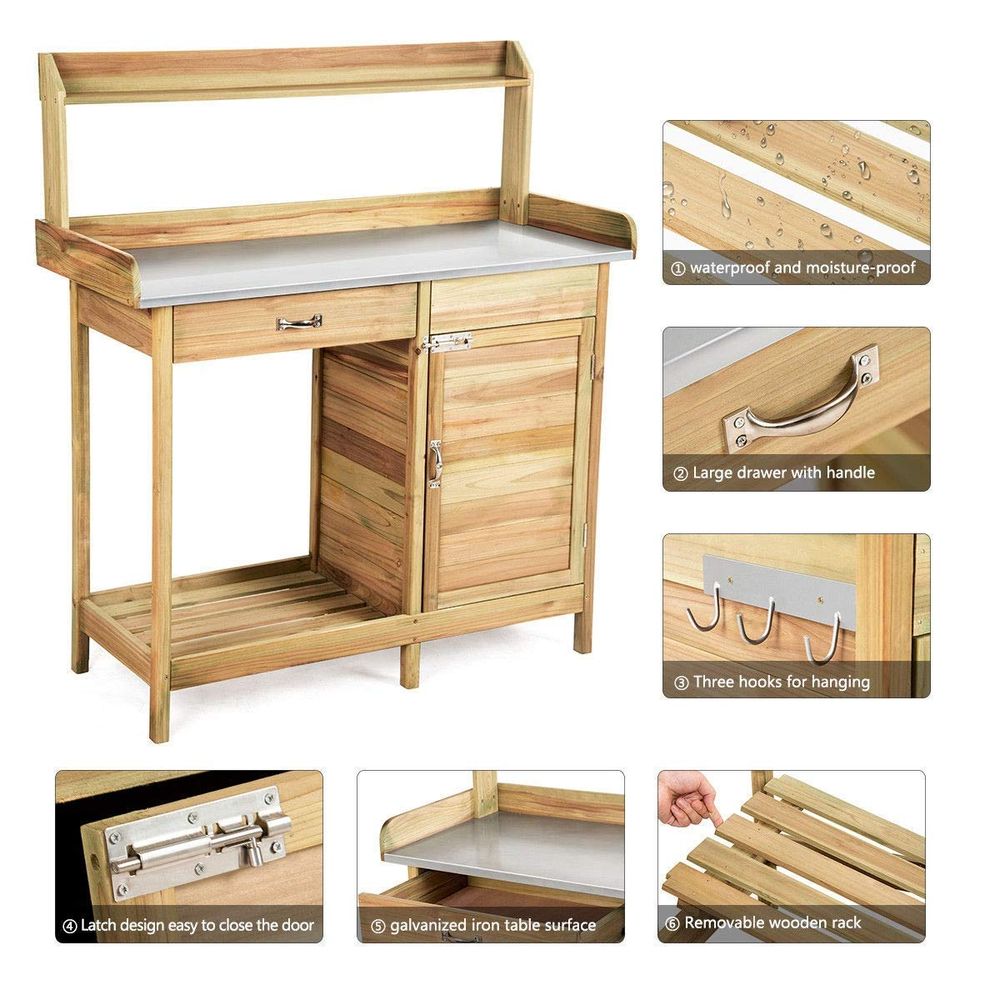 Garden Wooden Work Station Pot - Workbench Woodworking recensione e prezzo