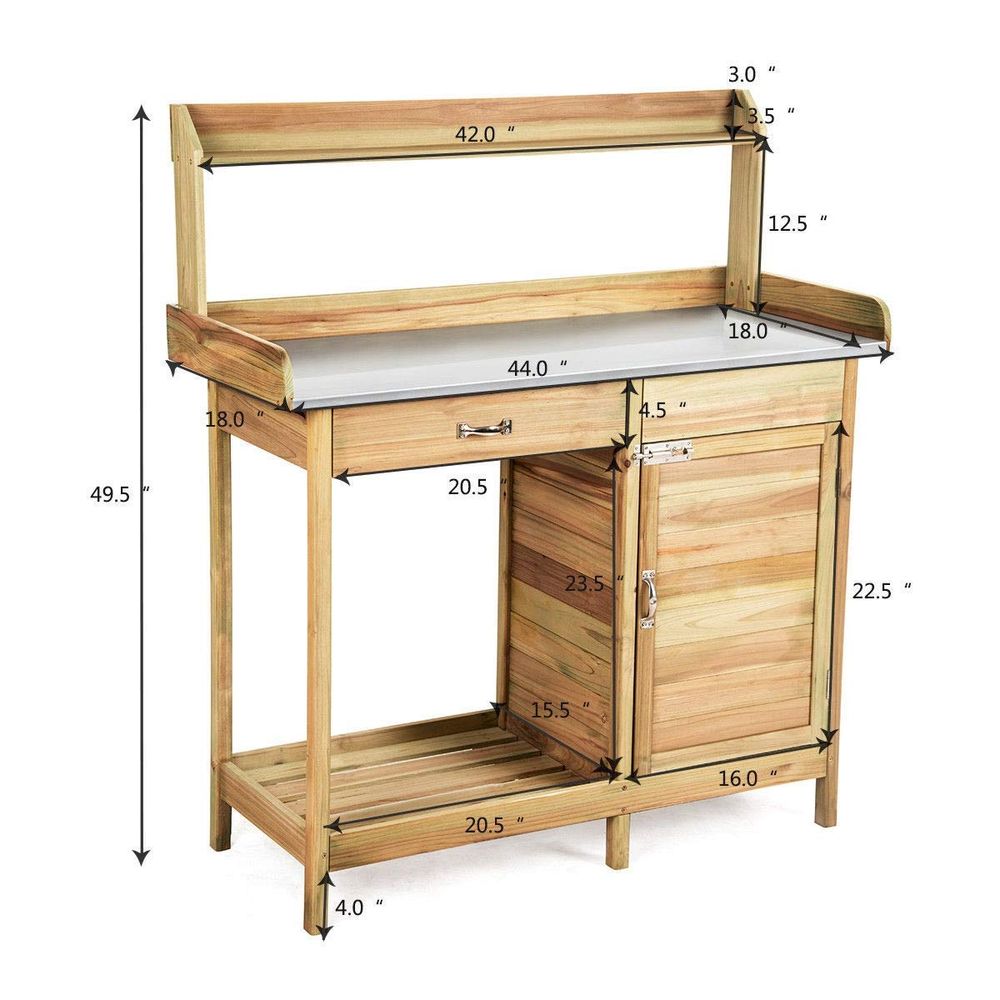 Garden Wooden Work Station Pot - Workbench Woodworking recensione e prezzo