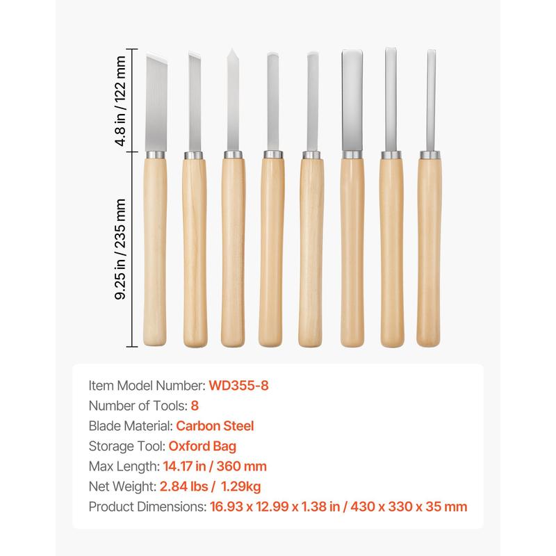 Wood Lathe Turning Tool Set, 8 - Skew Chisel Wood recensione e prezzo